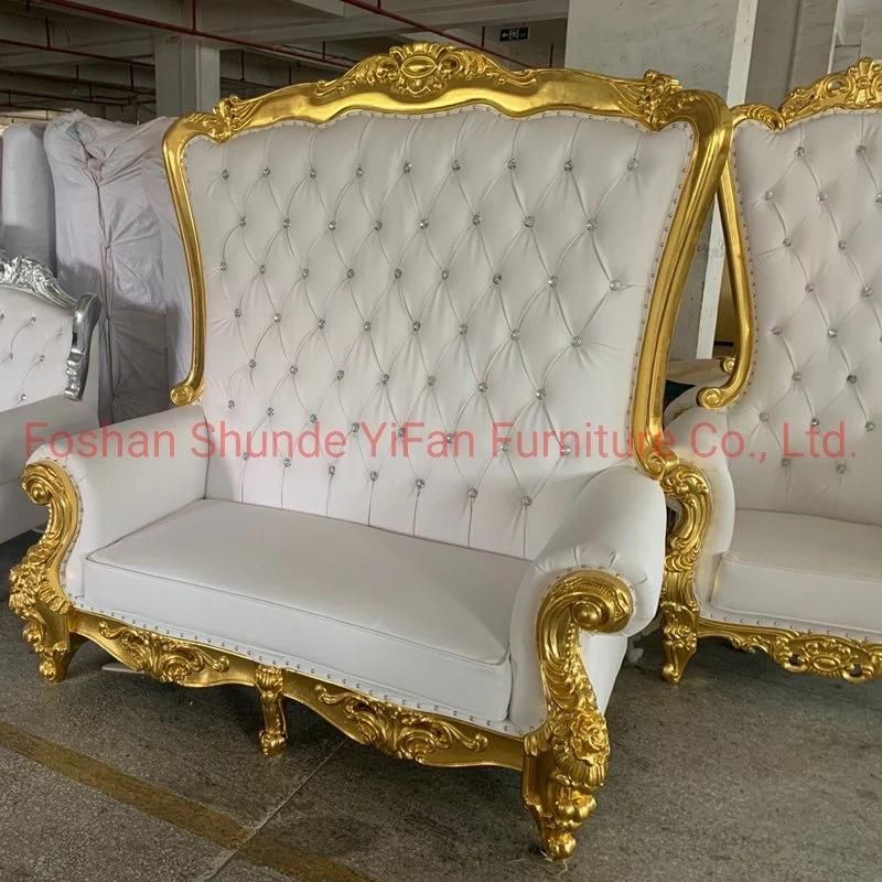 High Back Wedding Sofa Chairs for Bride and Groom in Optional Furnitures Color From Chinese Hotel Furniture Factory