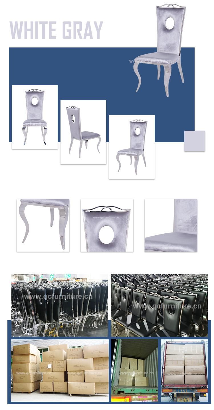 Hot Wholesale Stainless Steel PU Leather Dining Chair with Gold Legs
