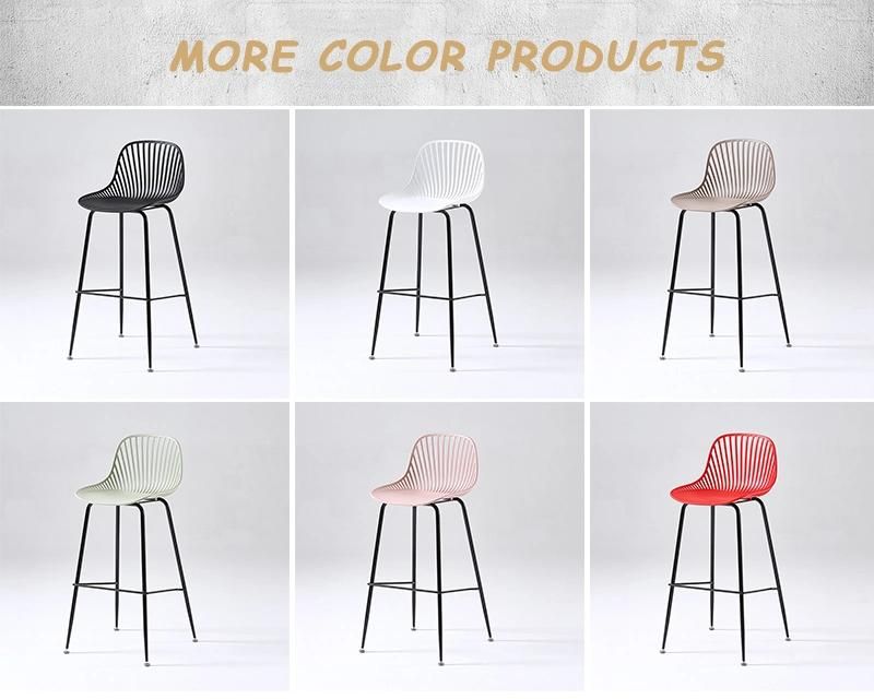 Nordic Front Desk High Bar Chair Modern Minimalist Bar Chair for Home Restaurant Leisure Outdoor Plastic Chair