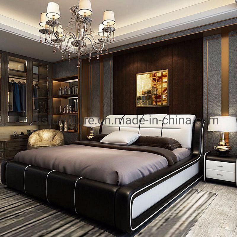 (MN-MB102) Bedroom Soft Furniture Simple Leather Double Bed