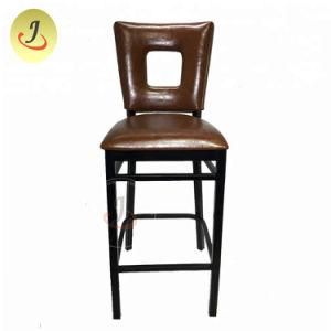 High Back Stainless Steel Bar Leather Chair