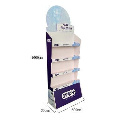 Custom Retail Shop 4 Tiers Corrugated Cardboard Display Stand