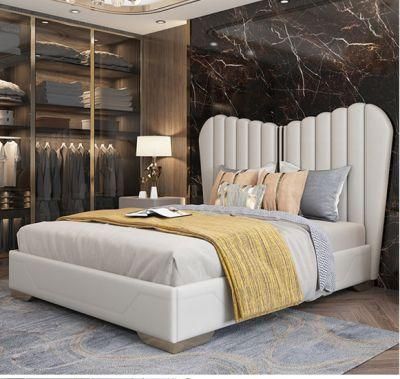 Modern Luxury Bedroom Furniture Bedroom Set King Size Solid Wood Genuine Leather Bed