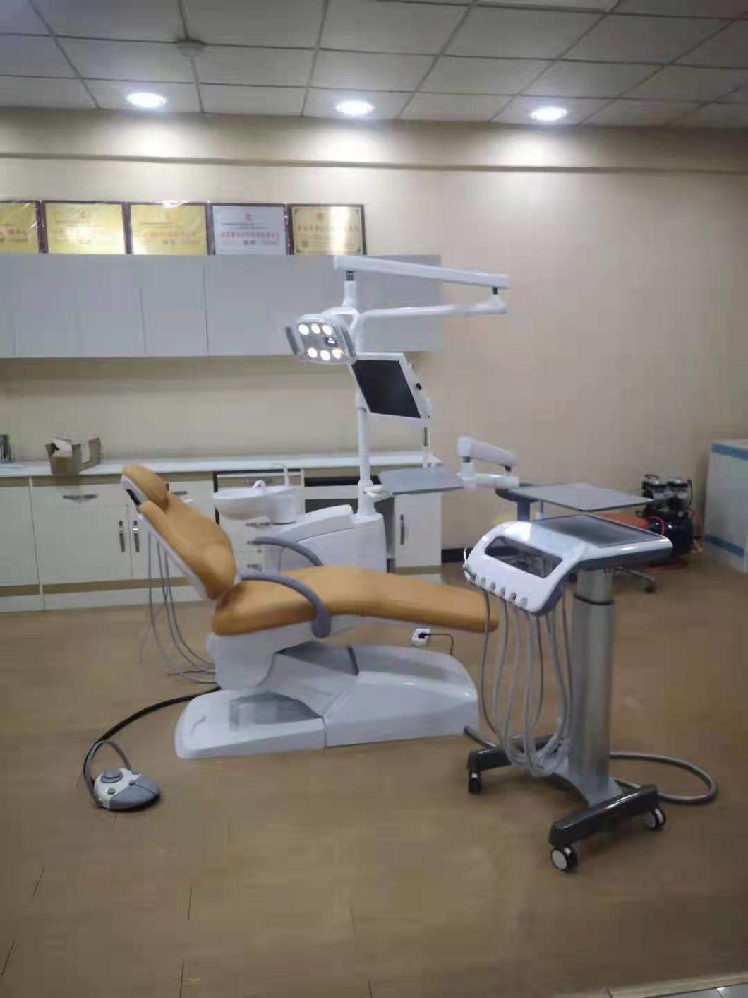 Dental Surgery Impant Dentist Chair Electric Unit Chair with Movable Ceramic Spittoon PU Leather and CE Use for Dentist Teeth Treatment