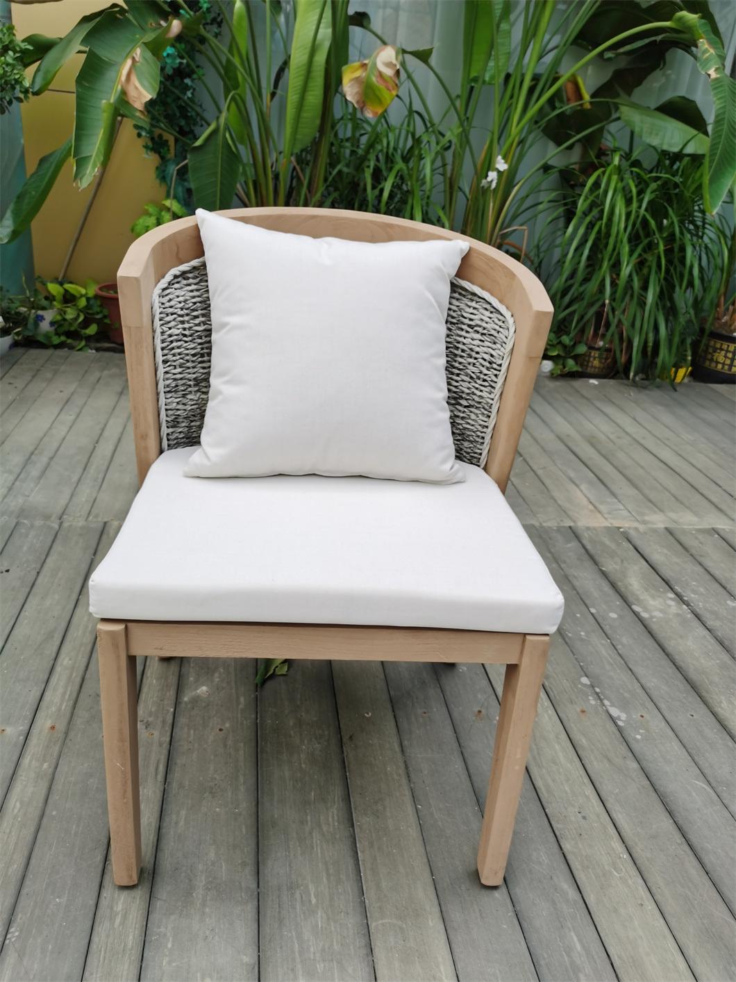 Factory Outdoor Modern Style Wooden White Garden Patio Rattan Furniture Chair