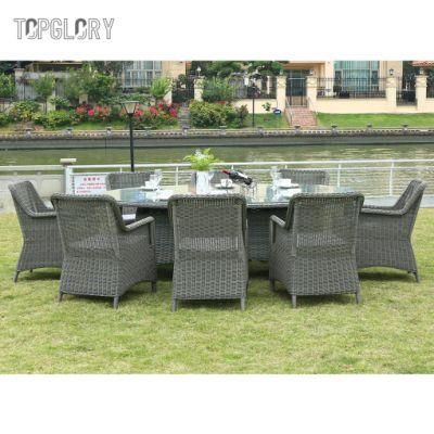 Luxury Outdoor Garden Aluminum Frame Dining Table and Chairs for Restaurant