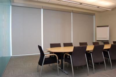 Grey Fiberglass Curtain Fabric Roller Blinds Window Curtain 100% Blackout