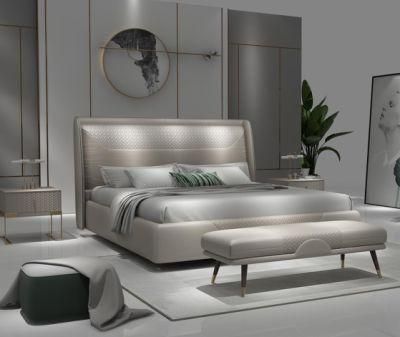 Modern Home Furniture Bedroom Sets Simple Leather Bed