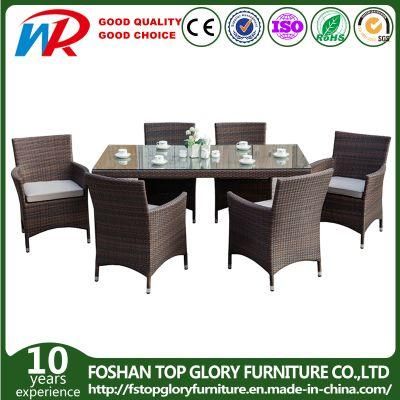 Patio Dining Set with Cushion Outdoor Dining Chair Garden Dining Table 6 Seater Rattan Wicker Dining Set