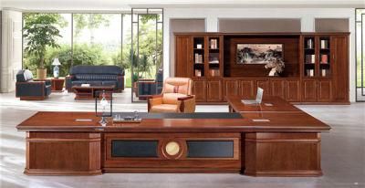 Mahogany CEO Executive Office Desk with Matching Cabinet and Chair