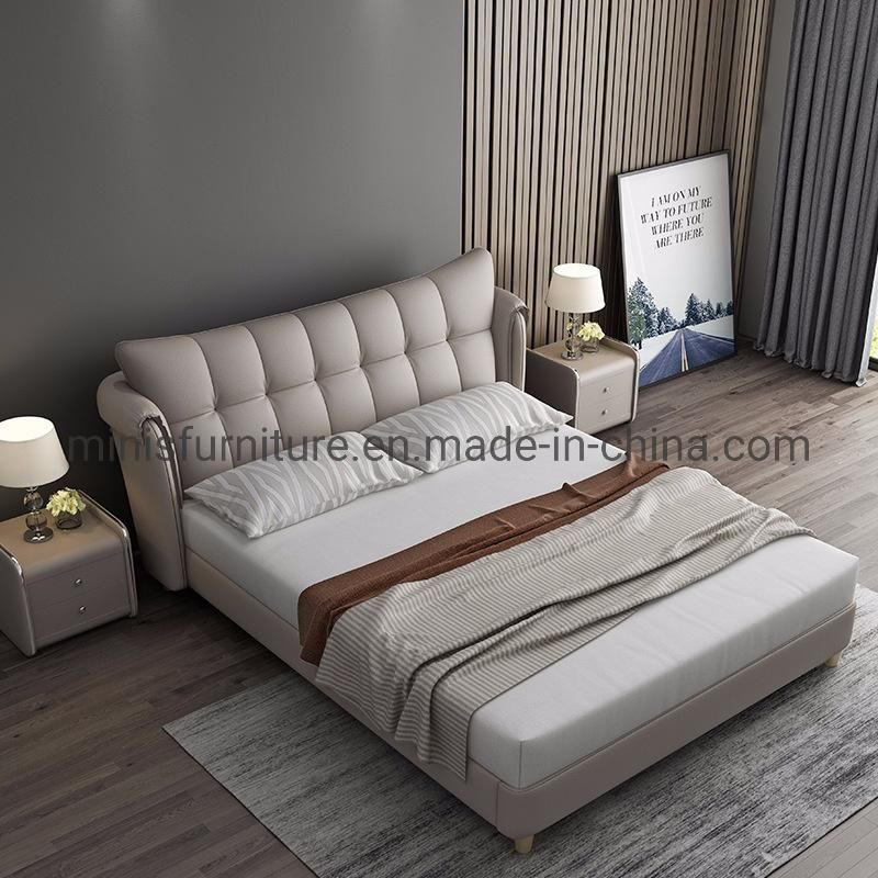 (MN-HB15) Bestselling Modern Home Furniture White Leather Bed