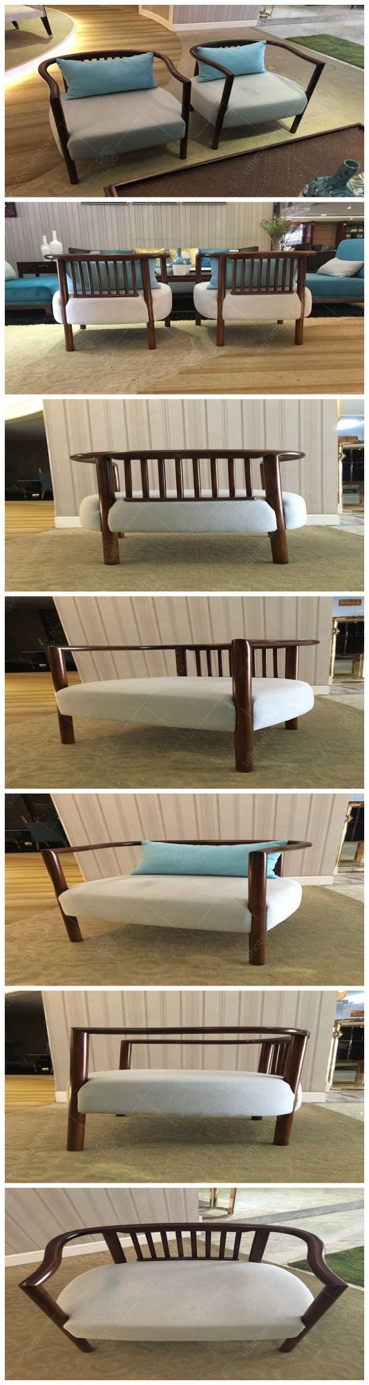 Solid Wood Frame High Density Foam Covered with Fabric Sofa Hotel Furniture SD4005