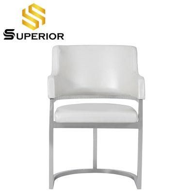 Fashion Design White PU Leather Dining Chairs For Home Restaurant