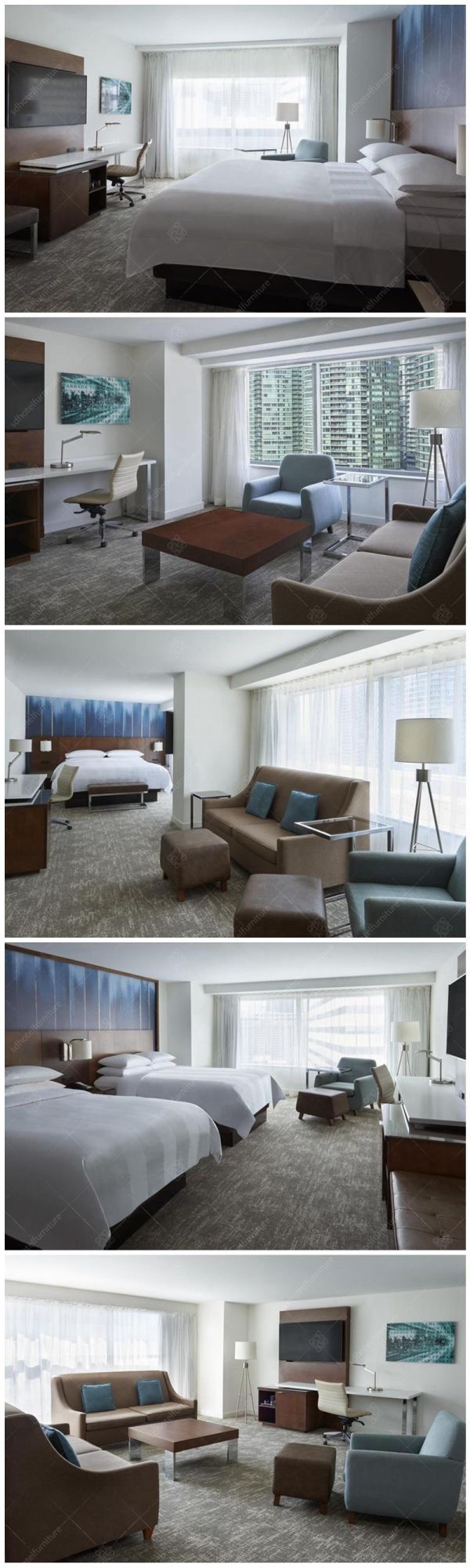 Modern Concise Wooden Furniture Hotel Business Suite Furniture Sets Commercial Furniture