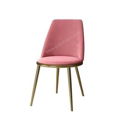 2019 Hot Sell Golden Leg Velvet Fabric Seat Dining Chair