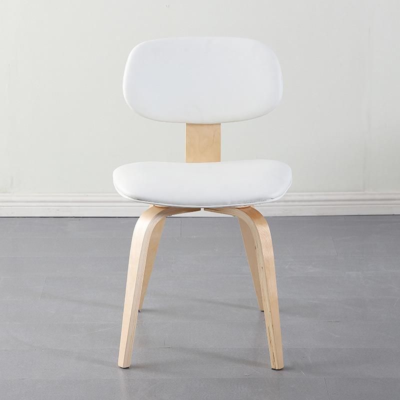 Furniture Modern Furniture Chair Home Furniture Wooden Furniture Contemporary Beige White PU Leather Upholstered Fabric Oak Wood Dining Room Chairs for Sale