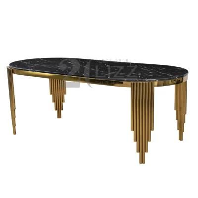 Modern Dining Tables Dining Room Furniture Set Available for 6 - 8 Chairs in Marble Top