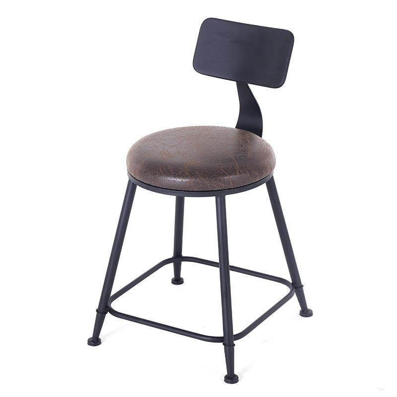 High Quality PU Leather Metal Frame Padded Outdoor Bar Chair