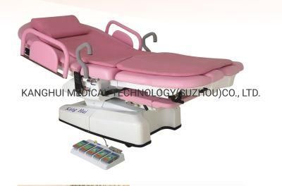 Pink Color Hospital Medical Obstetric Gynecology Examination Bed with Waterproof Cushion