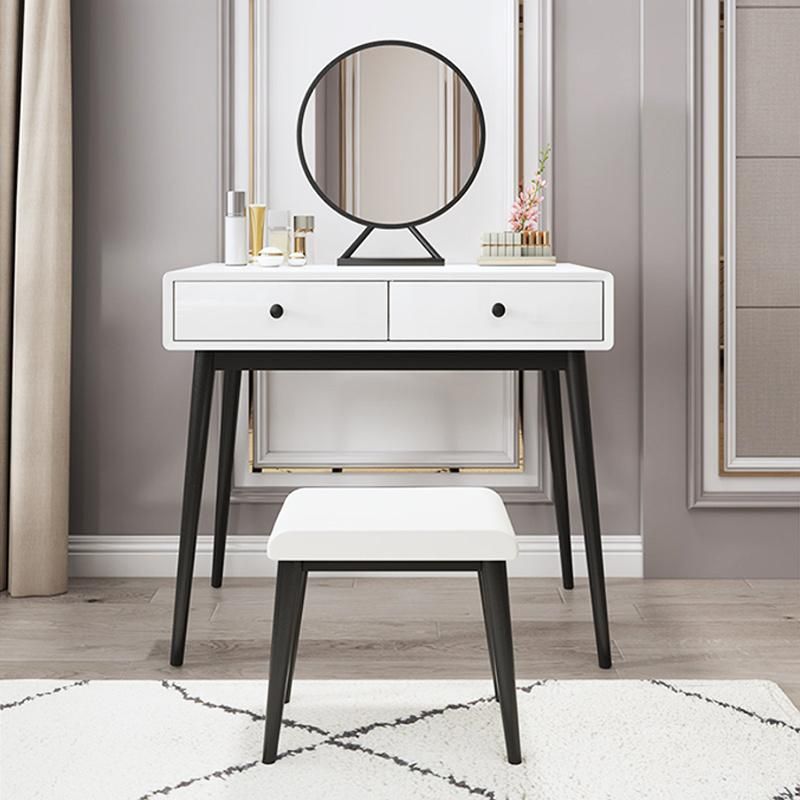 White Painted Iron Black Sand Dressing Table Nordic Small Apartment Bedroom Dressing Table Modern Simple Net Red Dressing Table 0017