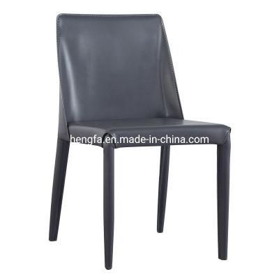 Modren Living Room Furniture Leather Cushion Metal Dining Chairs