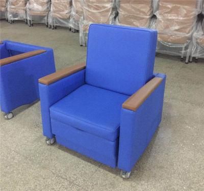 Bt-Cn017 Hospital Furniture Foldable Patient Steel Attendant Chair Medical Accompany Chair Bed Leather Cover Price