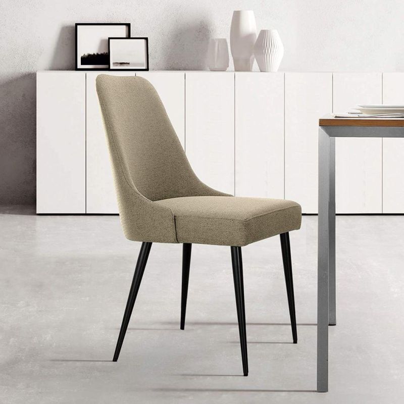 White Color Plastic Seat Wooden Legs Dining Chair