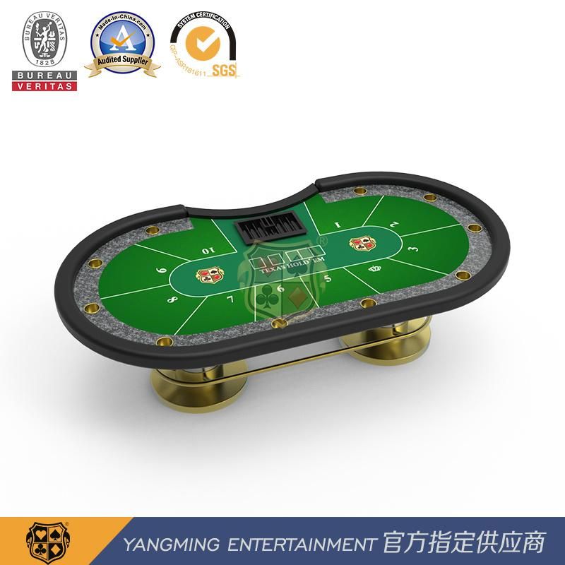 Standard Industrial Design Semi-Circular 10-Person Texas Hold′ Em Table with Code Plate Ym-Tb03
