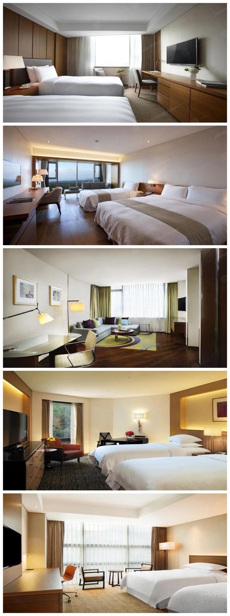 Foshan Custom Made Modern Simple Design Commercial Hampton Inn Hotel Bedroom Furniture Set
