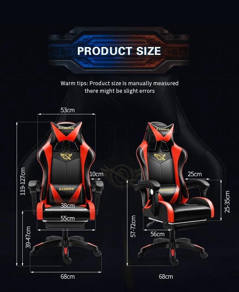 Cheap High Quality Adjsutable RGB Adult Recliner Ergonomic PU Leather Office PC Game Racing Gamer Computer Silla Gaming Chair