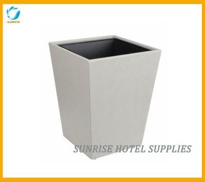 Leather Rubbish Waste Bin with Metal Inner Bin