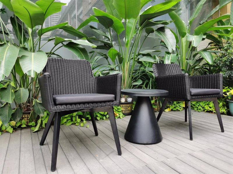 Aluminum Rattan Outdoor Furniture Waterproof Garden Coffee Table and Chairs Set