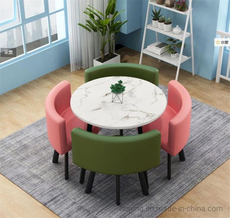 Black MDF Marble Top Luxury Round Wood Dining Table Chair Hotel Furniture Modern High Back Blue Living Room Chair Shining Steel Chair