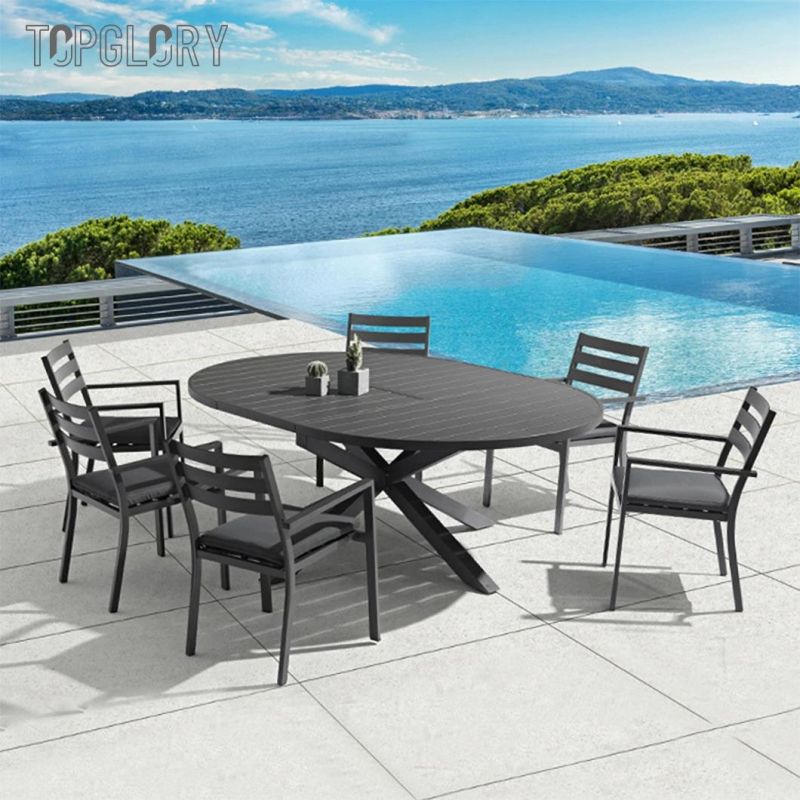 Wholesale Modern Leisure Outdoor Garden Home Hotel Balcony Aluminium Table and Chair Furniture Set