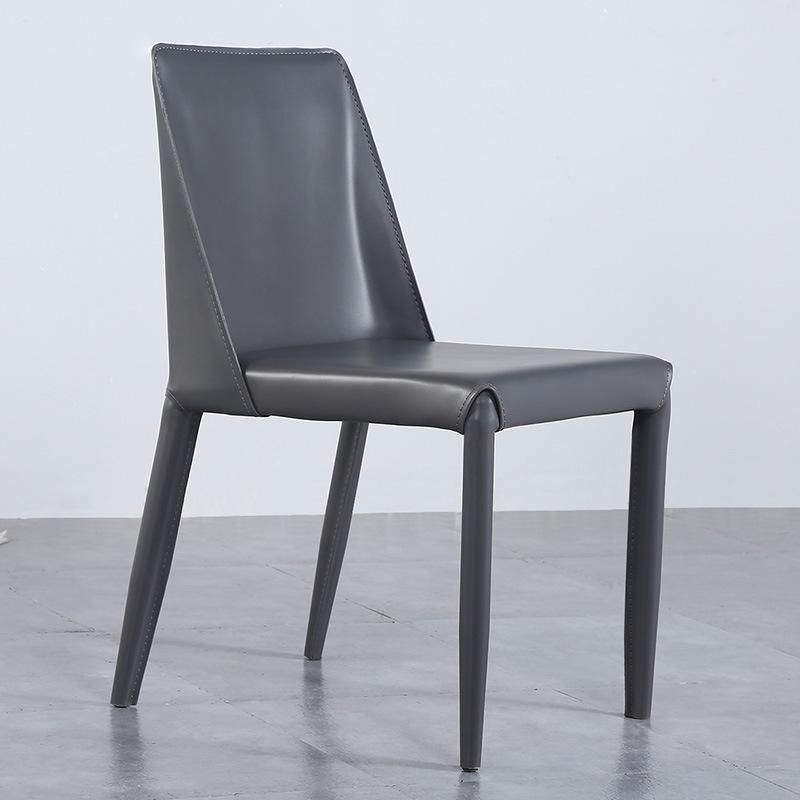 Wholesale Market Cafe Furniture Leisure Steel Leather Dining Chairs