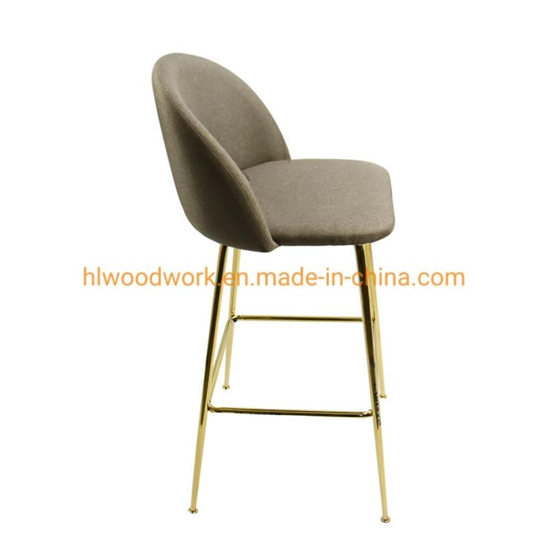 Cheap Modern Hotel Leisure Dining Hotel Fabric Chair Office Leisure Chair with Metal Legs Nordic Hotel Leather Gold Steel Modern Hotel Bar Stool Chairs