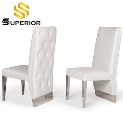 High Quality Dubai Vintage White Faux Leather Dining Room Chair