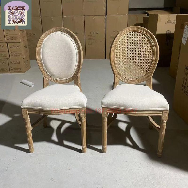 White Wood Banquet Louis Chair with Transparent Back