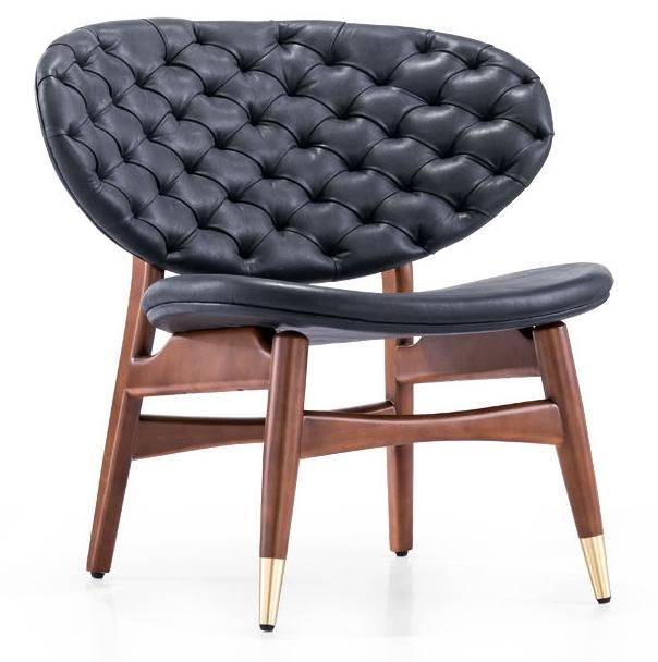 Luxury Solid Wood Leather Upholstery Chair