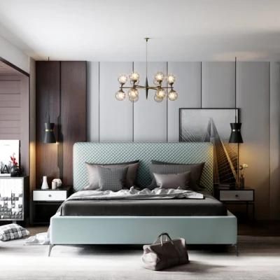 Modern Wooden King Bed Hotel Bedroom Furniture for Commercial Use