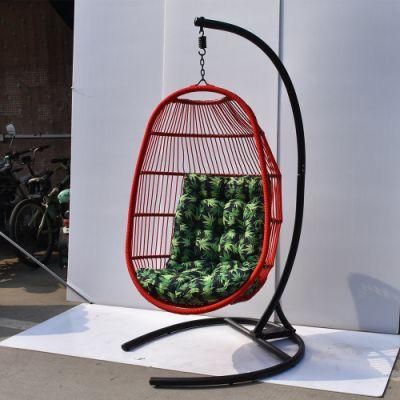 Modern Home Outdoor Waterproof Rattan Wicker Single Swing Chair Egg Hanging Chair