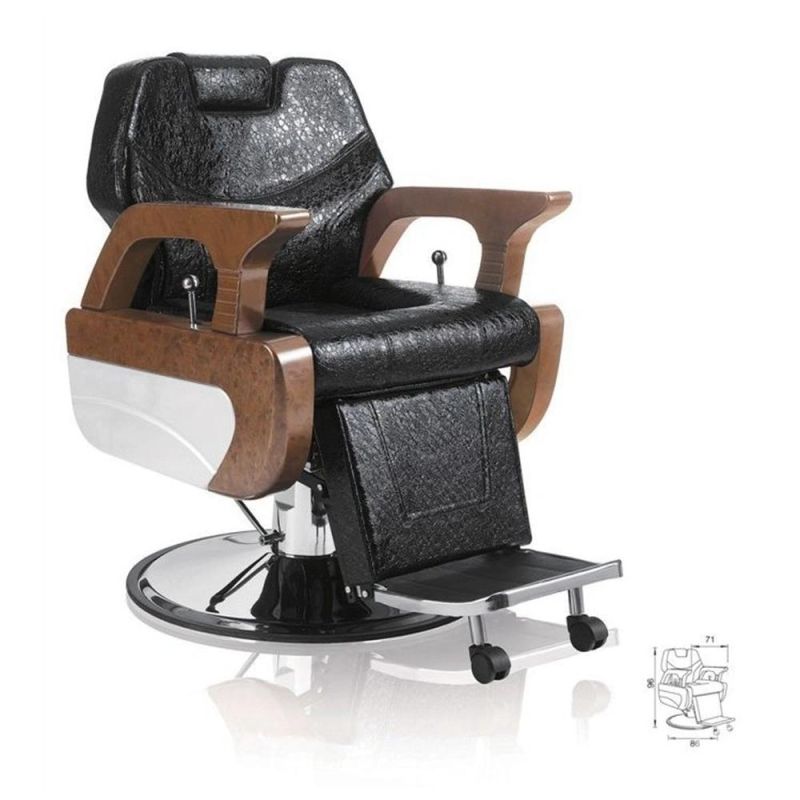 Hl-8186 Salon Barber Chair for Man or Woman with Stainless Steel Armrest and Aluminum Pedal