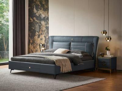Modern Bedroom Furniture Beds Luxury Leather Bed King Bed Wall Bed a-GF007