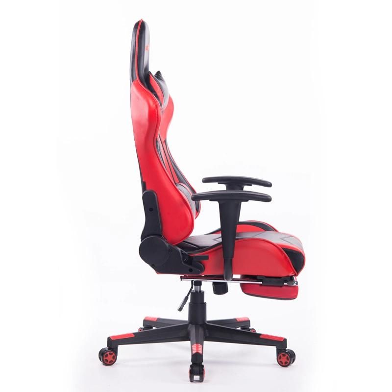 High Back Ergonomic Swivel Adjustable PU Leather Computer Silla Gaming Chair with Footrest