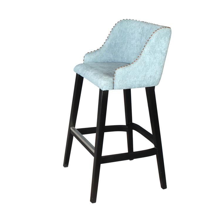 High Quality Durable Solid Ash Wood Frame PU Leather Bar Stool Chair