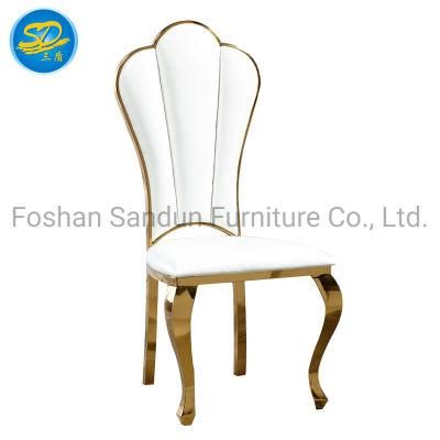 Good Quality PU Leather with Sponge Stainless Steel Event Dining Chair