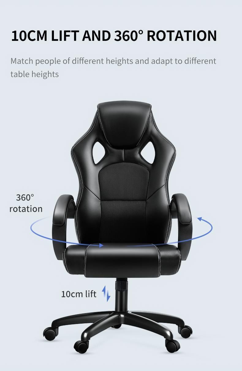 High Quality Ergonomic Adjustable PU Leather Mesh Swivel Racing Style Office Task PC Computer Silla Gamer Gaming Chair