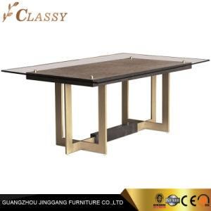 Glass Marble Top Restaurant Dining Table for Living Room