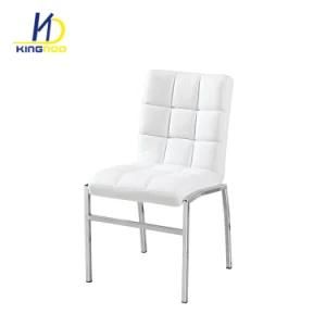 Modern PU Leather with Chromed Legs Restaurant Dining Chair