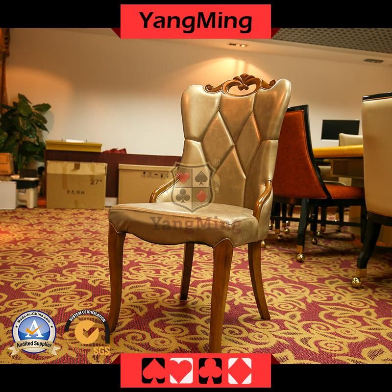 Korean Restaurant Solid Wood Chair Living Room Simple PU Leather Chair Solid Wood Frame Korean Casino Hotel Dining Chair Ym-Dk06